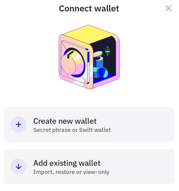 Create Wallet or Add Existing Wallet cryptocurrency wallets