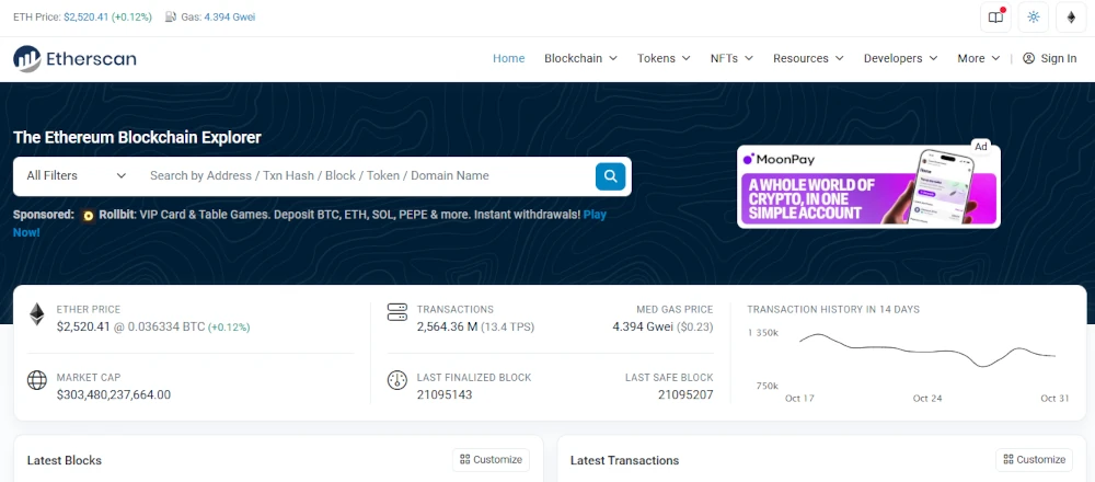 Etherscan Tracker